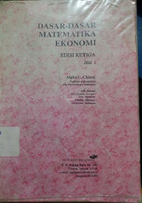 Image of Dasar - Dasar Matematika Ekonomi Jilid 1 Edisi Ke Tiga