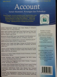 Jurnal Akuntansi, Keuangan dan Perbankan (ACCOUNT) VOL 1 NO.1