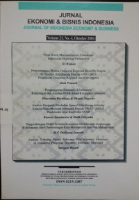 Jurnal Ekonomi dan Bisnis Indonesia VOL 21 NO.4