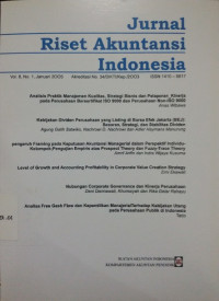 Jurnal Riset Akuntansi Indonesia VOL 8 NO.1