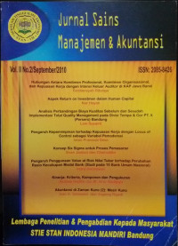 Jurnal Sains Manajemen & Akuntansi (JSMA) VOL 2 NO.2