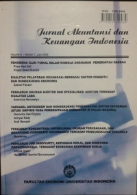 Jurnal Akuntansi dan Keuangan Indonesia (JAKI) VOL 6 NO.1