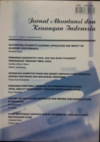 Jurnal Akuntansi dan Keuangan Indonesia (JAKI) VOL 6 NO.2