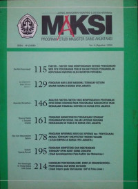 Jurnal Manajemen Akuntansi & Sistem Informasi (MAKSI) VOL 4 NO.2