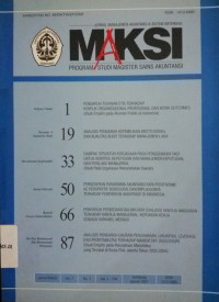 Jurnal Manajemen Akuntansi & Sistem Informasi (MAKSI) VOL 7 NO.1