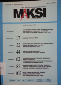 Jurnal Manajemen Akuntansi & Sistem Informasi (MAKSI) VOL 9 NO.1