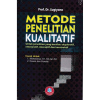 Metode Penelitian Kualitatif untuk penelitian yang bersifat eksploratif enterpretif interaltif dan konstruktif untuk S1,S2,S3 dan Dosen Peneliti