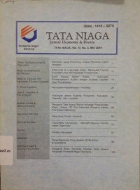 Jurnal Tata Niaga (Jurnal Ekonomi dan Bisnis) VOL 4 NO.2