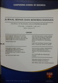 Jurnal Bisnis dan Kewirausahaan VOL 1 NO.2