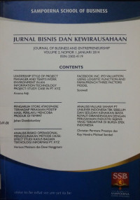 Jurnal Bisnis dan Kewirausahaan VOL 2 NO.1