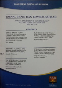 Jurnal Bisnis dan Kewirausahaan VOL 2 NO.3