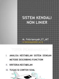 Image of Kestabilan sistem non linier